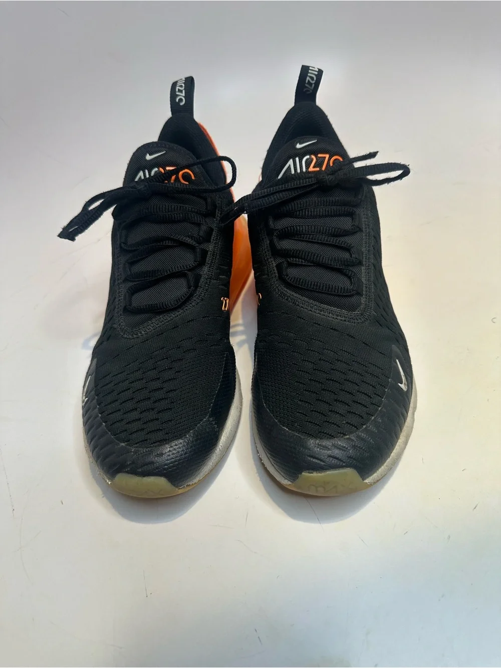 Nike Kids Air270 Black with Orange Accents Youth Sneakers